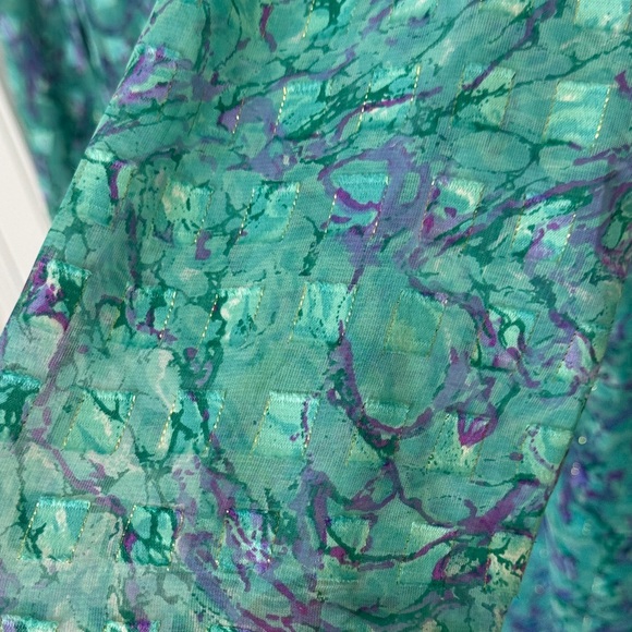 ππ§πΌββοΈ Vintage 1980s Sheer Green & Purple Kimono Duster - Picture 4 of 7